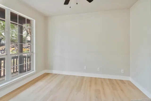 an empty room with a window