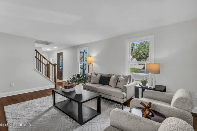 a living room with furniture and a couch