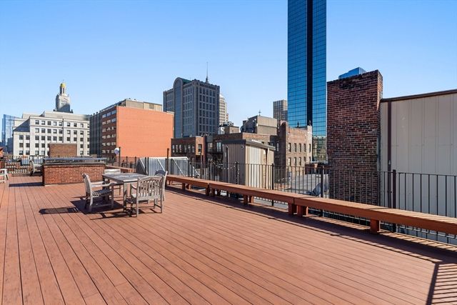 a view of terrace with seating space and wooden floor