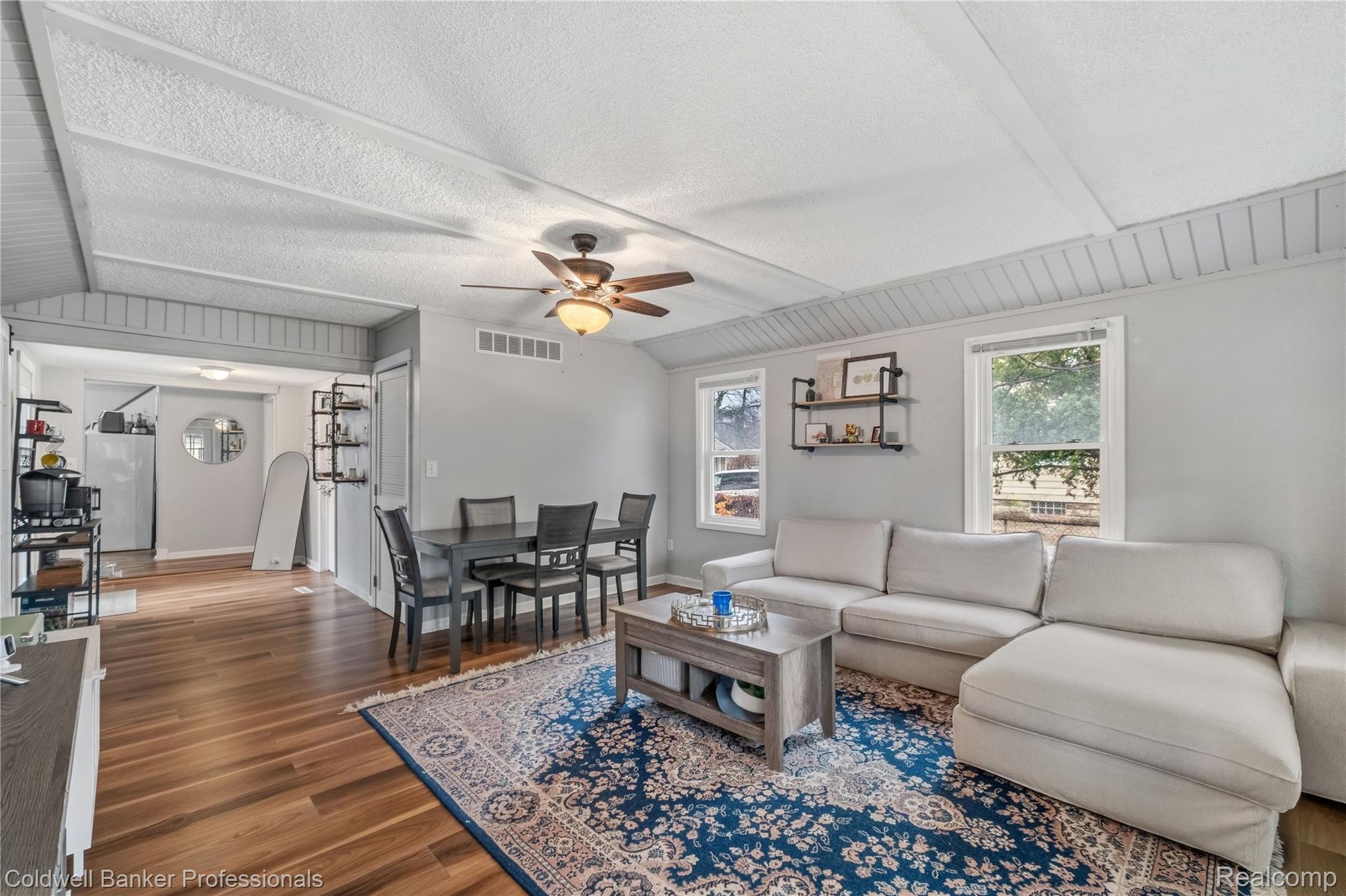3040 Inman Street Ferndale, MI 48220 - Photo 9 of 41 Living room with ceiling fan and wood finished floors