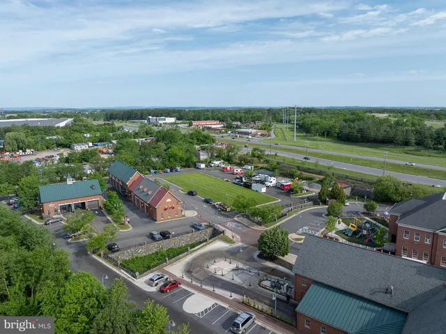 an aerial view of a city