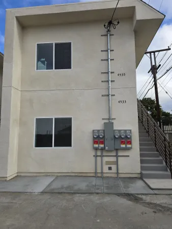a utility room with closet