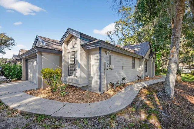 a house view with a outdoor space