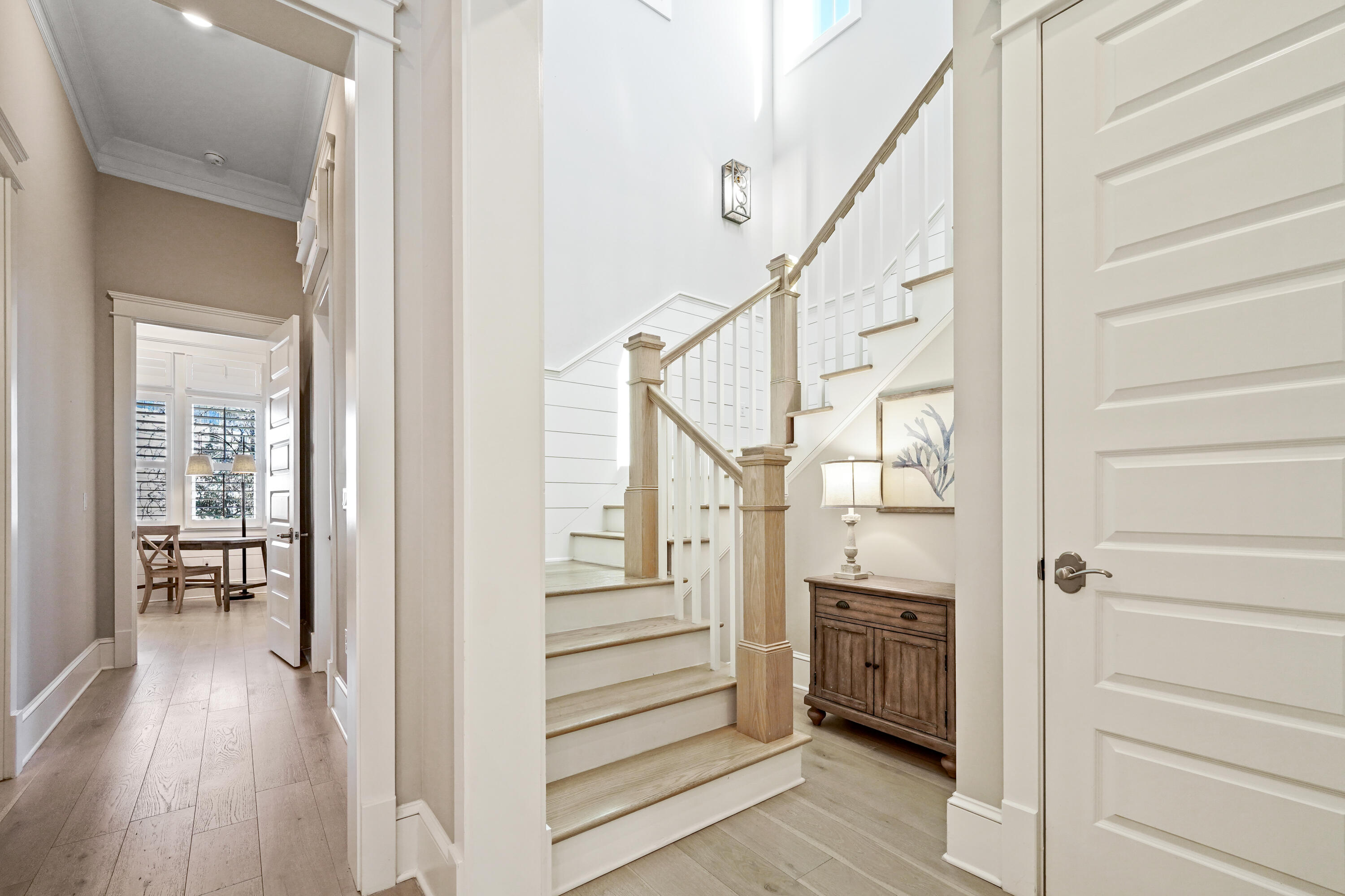 82 Siasconset Ln Inlet Beach Inlet Beach, FL 32461 - Photo 22 of 42 a view of hallway with stairs and wooden floor