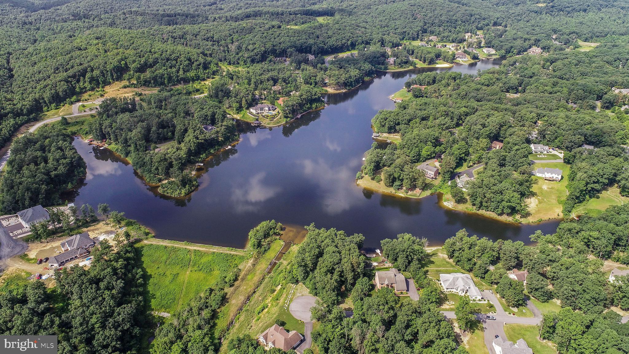 Aerial view of lake