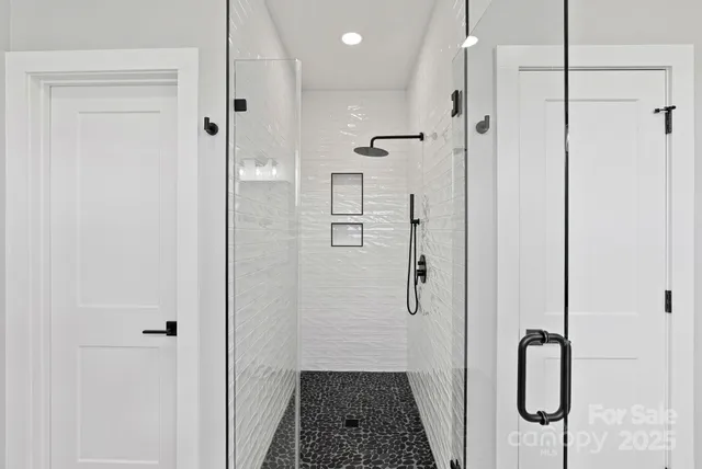 a bathroom with a shower