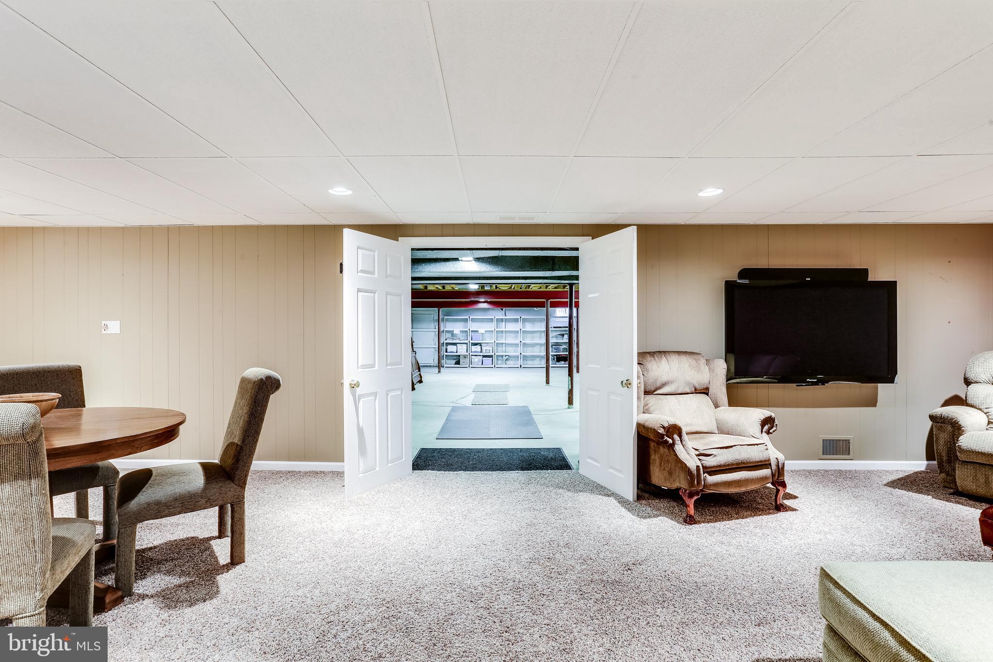 3981 High Point Road Ellicott City, MD 21042 - Photo 28 of 38 Lower Level Rec. Room w/view of Hugh Storage Room