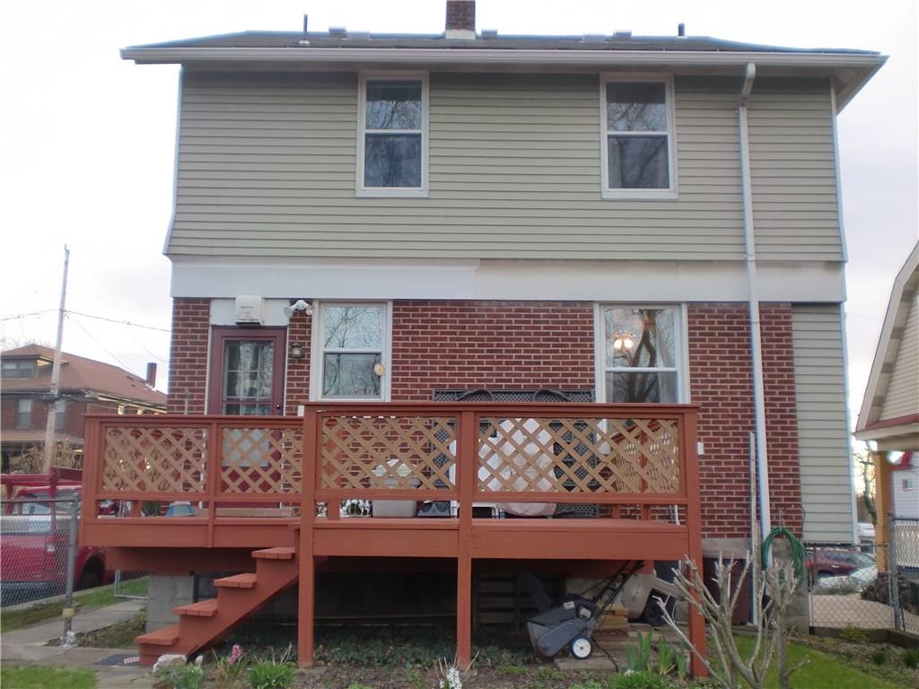 Deck is 16' long, 8' from door to the steps and 12' to the end of the steps