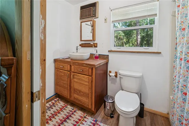 a white toilet sitting next to a shower curtain