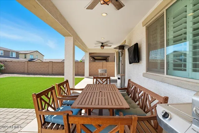 a view of an outdoor space with seating area