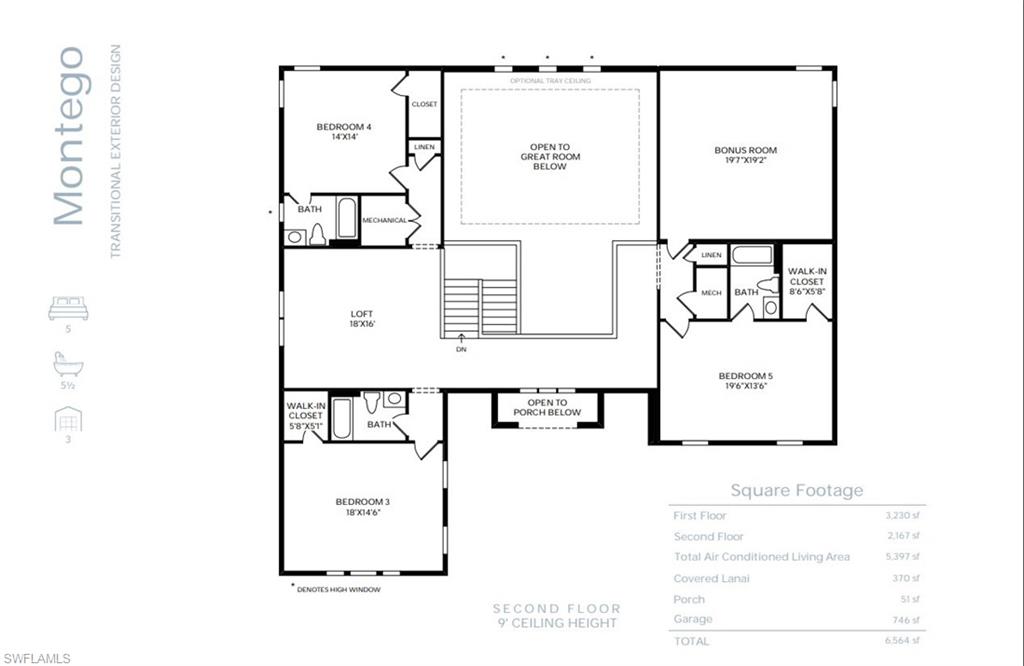 9127 Wisteria Way Naples, FL 34114 - Photo 47 of 47 Montego floor plan 2nd floor (Virtual rendering)