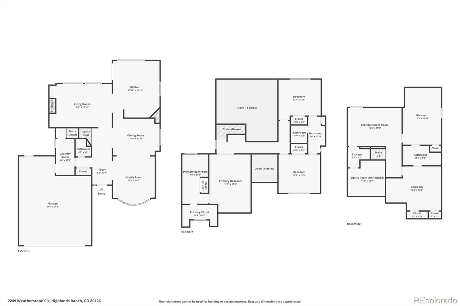 2249 Weatherstone Circle Highlands Ranch, CO 80126 - Photo 46 of 46 a picture of a floor plan