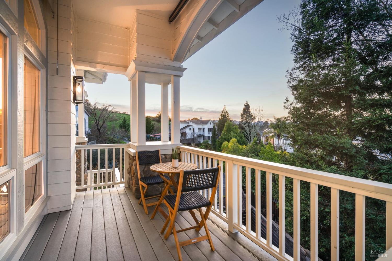 384 Arabian Way Healdsburg, CA 95448 - Photo 34 of 65 Twilight on the living room balcony.