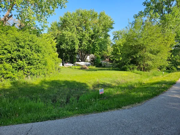 a view of a golf course with plants