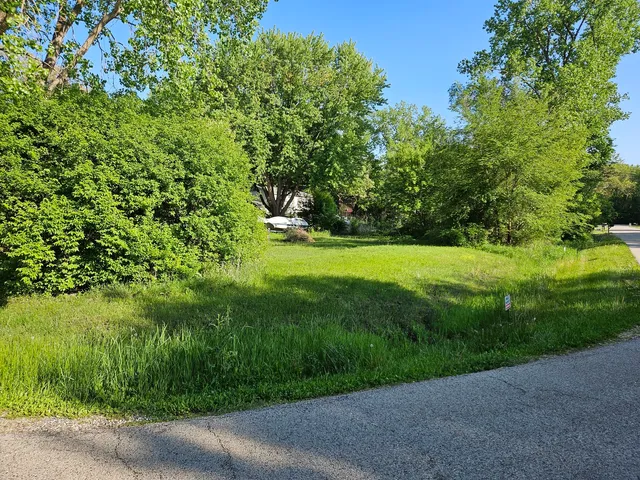 a view of a garden with a lake