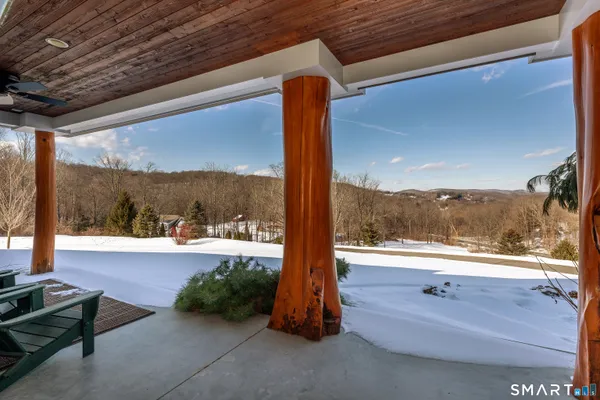 a outdoor view with a sitting space