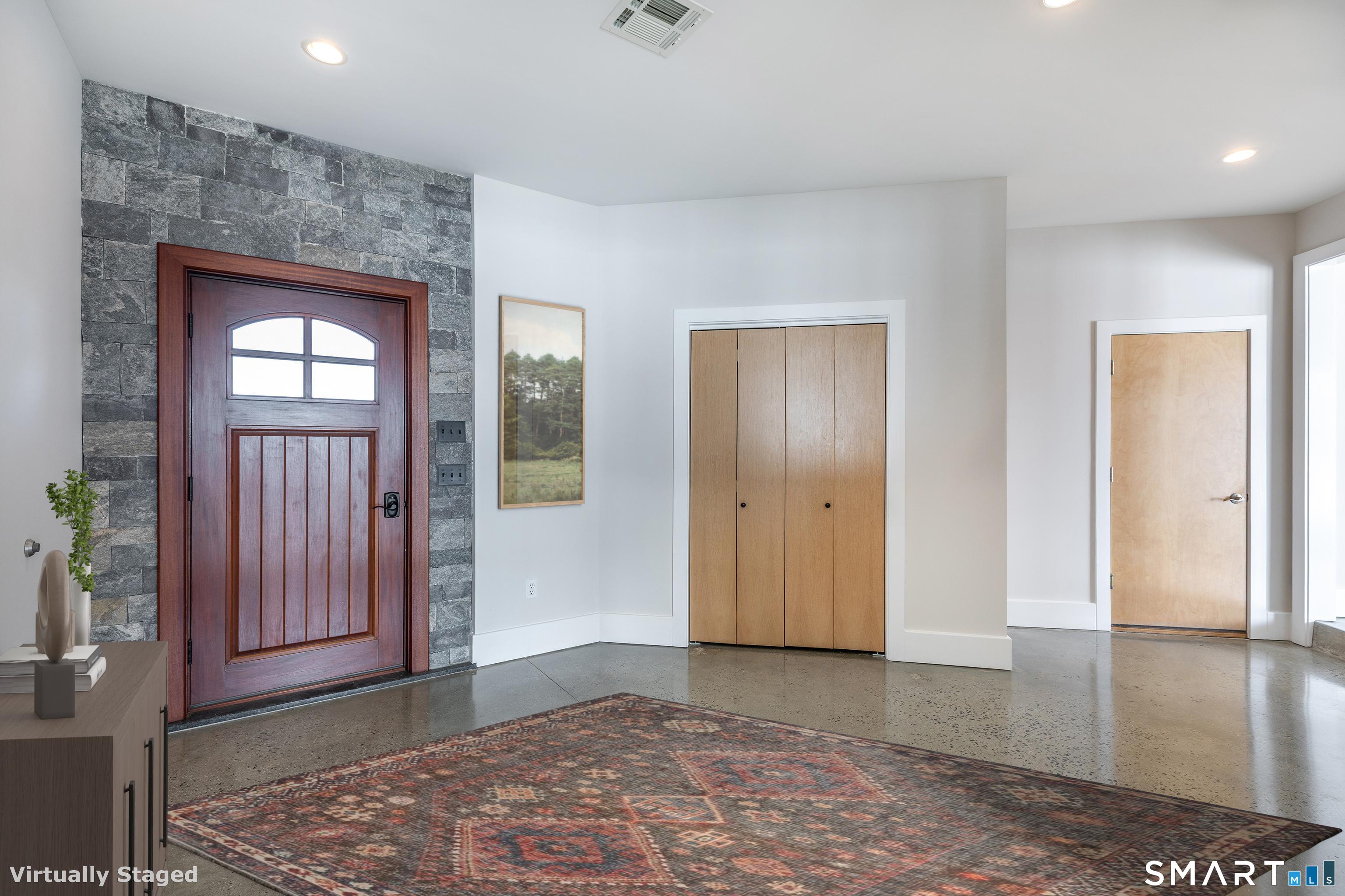 105 Highway 39 Sherman, CT 06784 - Photo 7 of 39 a view of a hallway with wooden floor and a bathroom