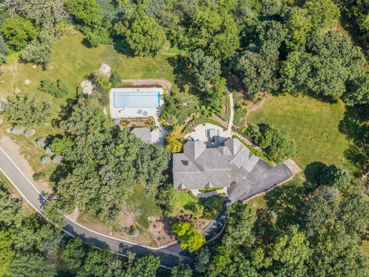 33 Brinker Road Barrington Hills, IL 60010 - Photo 37 of 43 an aerial view of a house with a yard