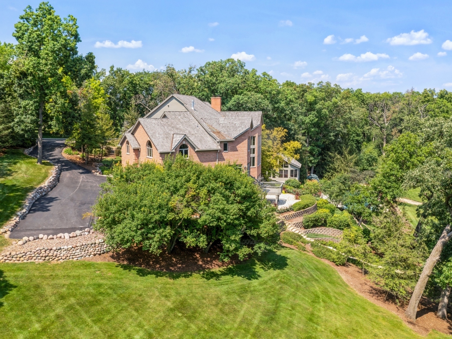 33 Brinker Road Barrington Hills, IL 60010 - Photo 41 of 43 an aerial view of a house with a yard