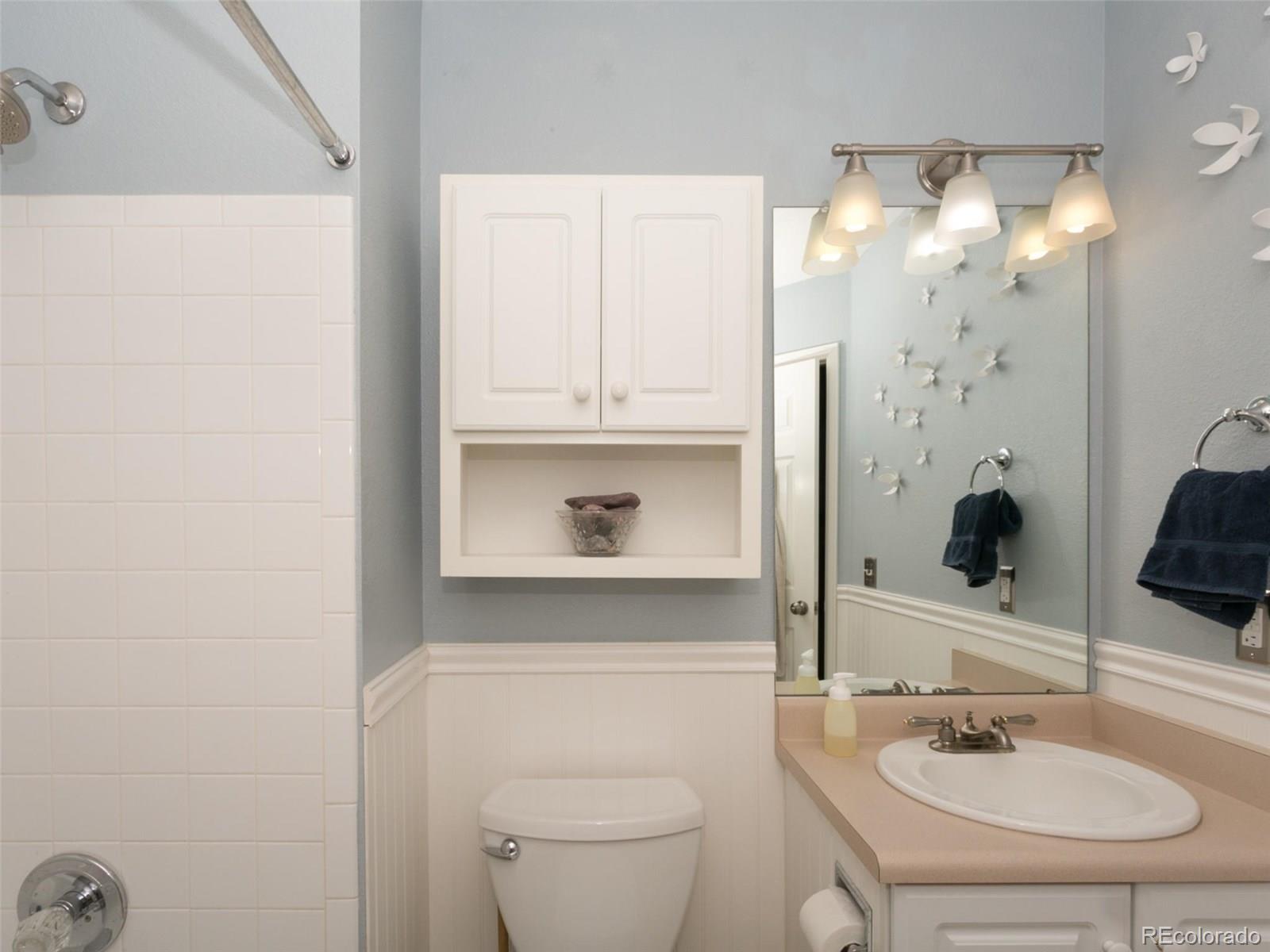 9565 South Castle Ridge Circle Highlands Ranch, CO 80129 - Photo 16 of 25 a bathroom with a sink a toilet and shower