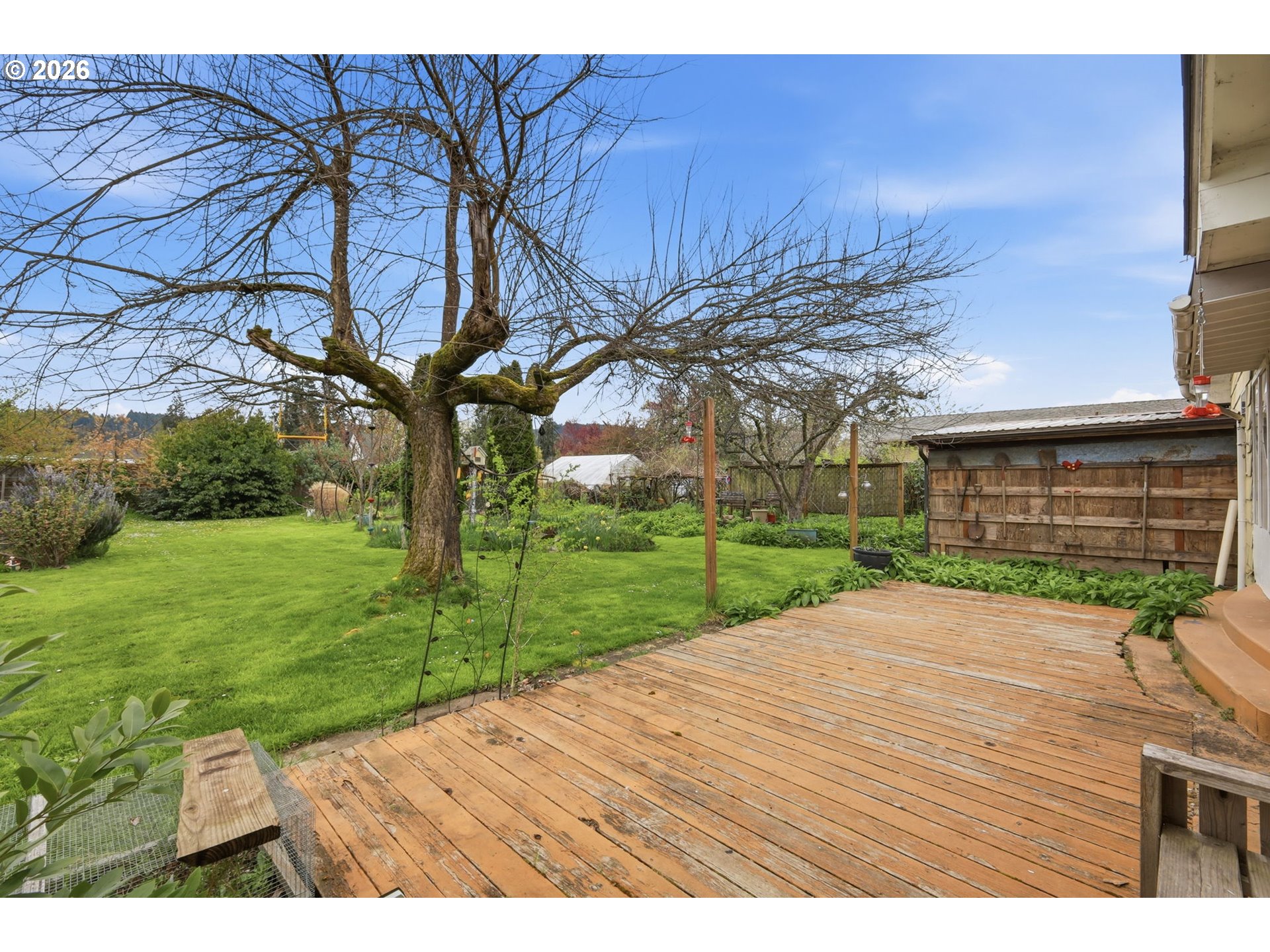 710 South 1st Street Cottage Grove, OR 97424 - Photo 31 of 46 a view of a backyard with wooden fence