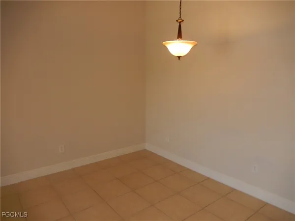 a view of a small space with a fan