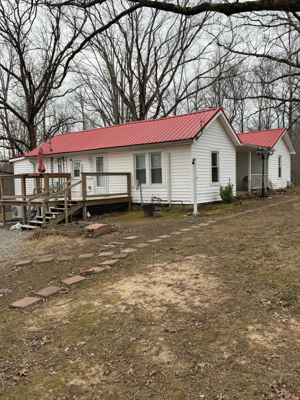 a house with trees in front of it
