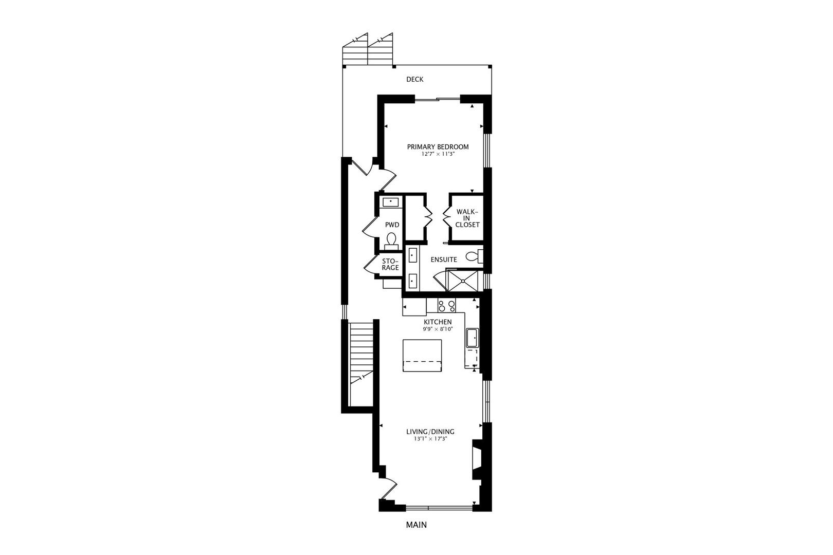 728 North Elizabeth Street, Unit 1 Chicago, IL 60642 - Photo 26 of 27 a picture of a bench in a building