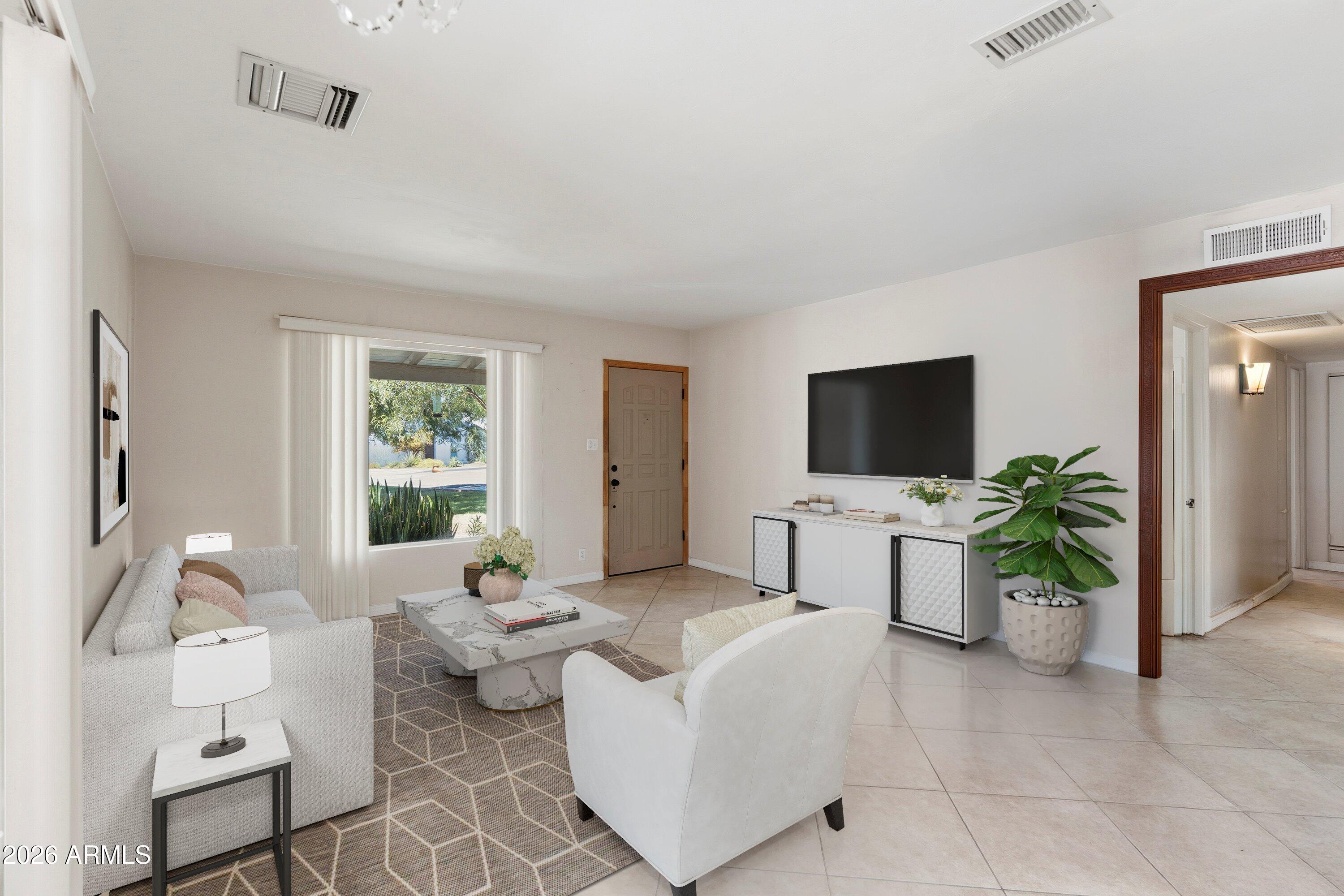1130 East Colter Street Phoenix, AZ 85014 - Photo 9 of 37 14-Living Room Virtually Staged