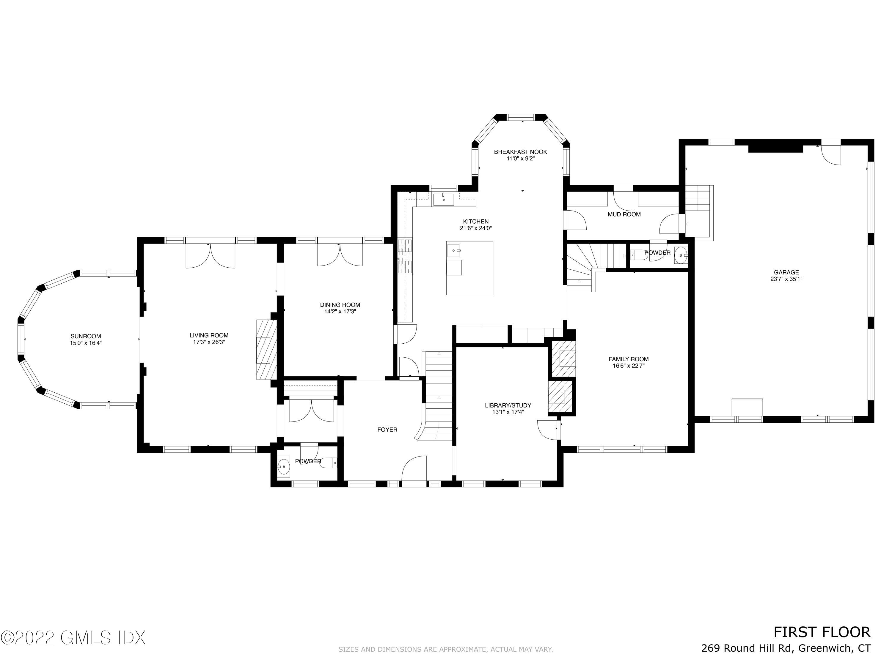 269 Round Hill Road Greenwich, CT 06831 - Photo 28 of 30 269 Round Hill Rd 1st flr - FLOOR PLAN