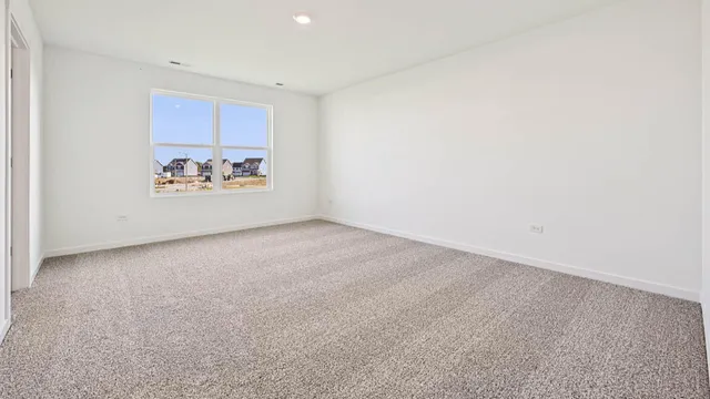 a view of a room with a window