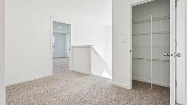 an empty room with closet