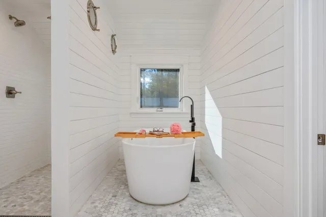 a bathroom view with a sink