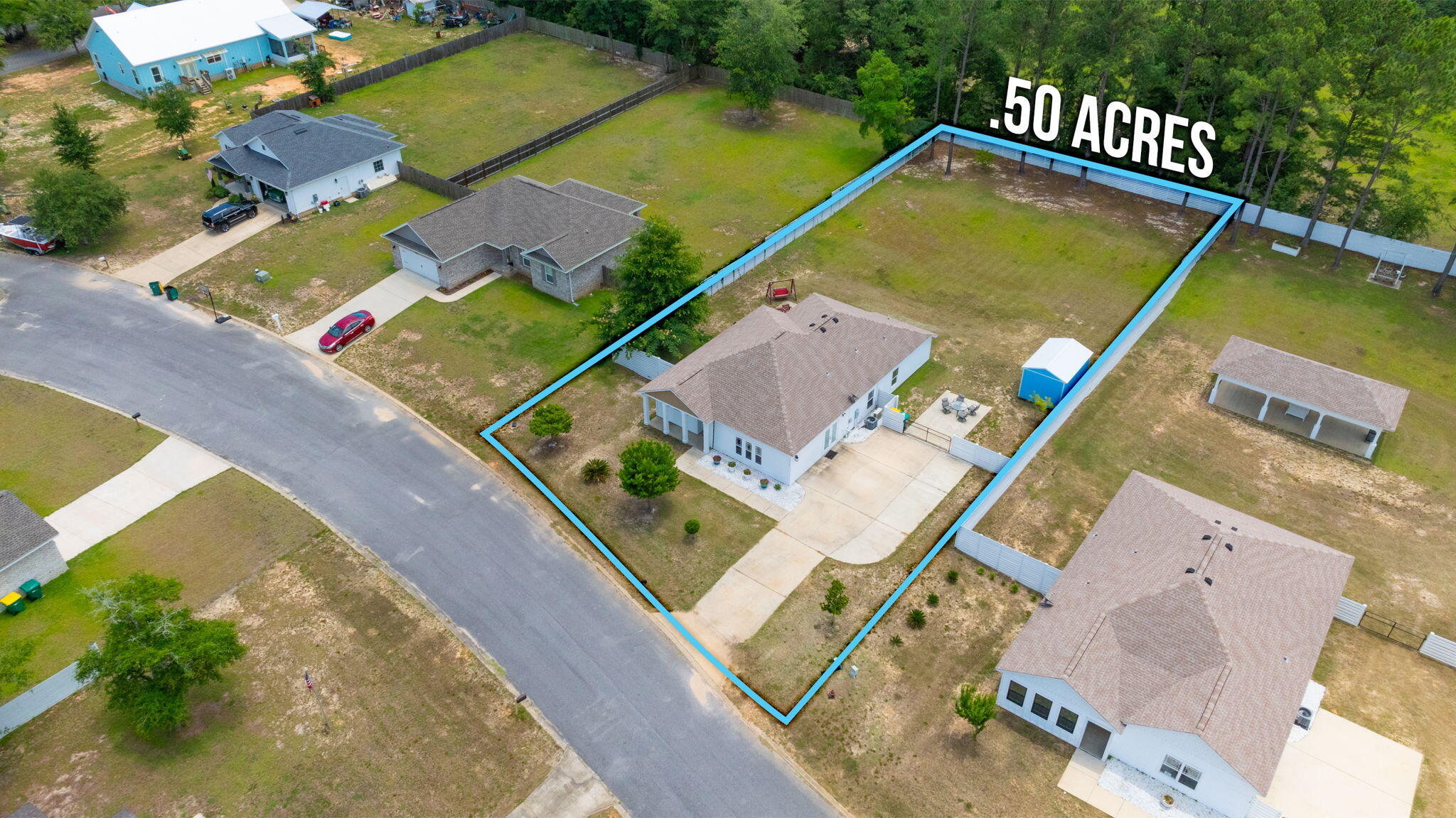 3120 Pinot Way Crestview, FL 32536 - Photo 35 of 37 an aerial view of a house with a swimming pool