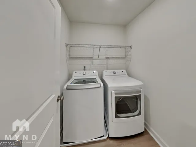 a view of a garden with a tree