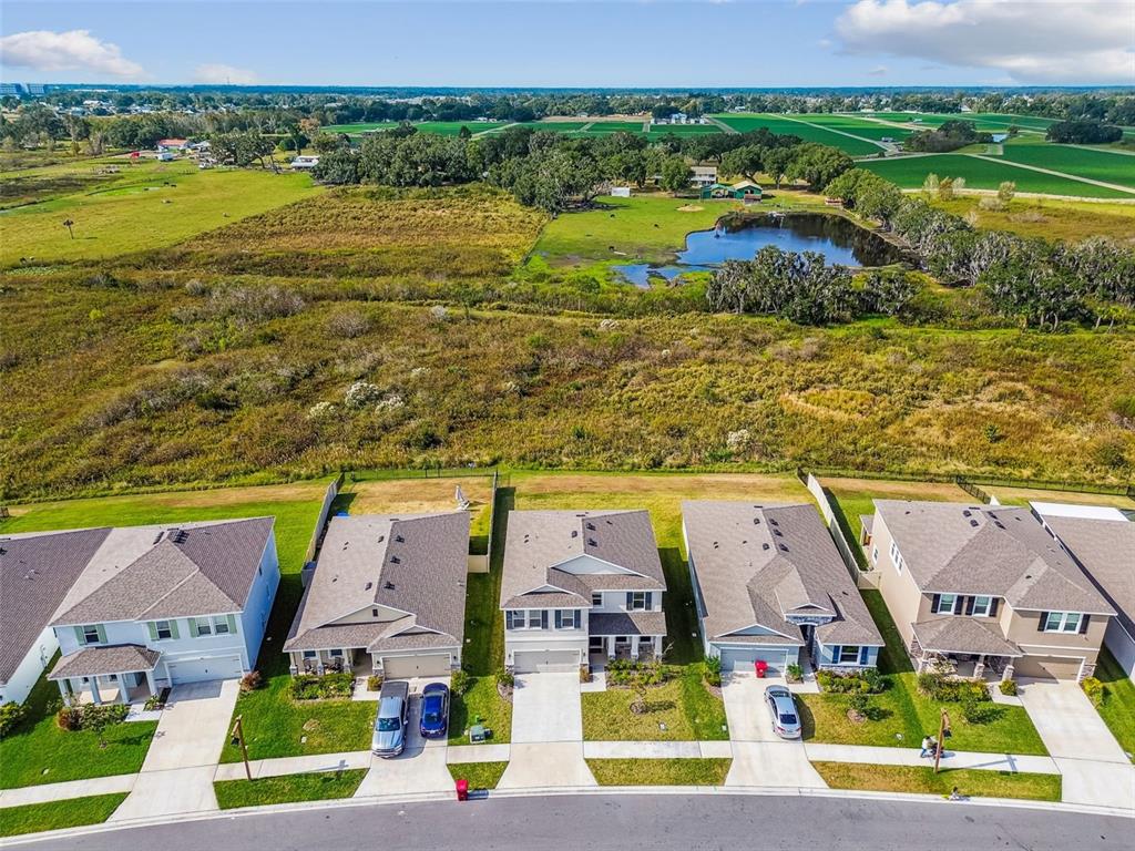 3827 Sunny Spring Street Plant City, FL 33565 - Photo 44 of 57 an aerial view of residential houses with outdoor space and ocean view