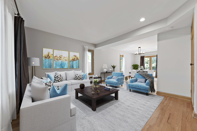 1736 Evergreen Lane Park Ridge, IL 60068 - Photo 4 of 37 a living room with furniture and a wooden floor