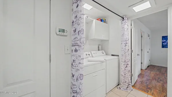 a room with a washer and dryer