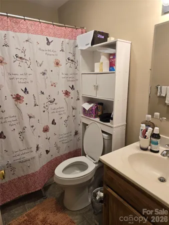 a white toilet sitting next to a bathroom sink