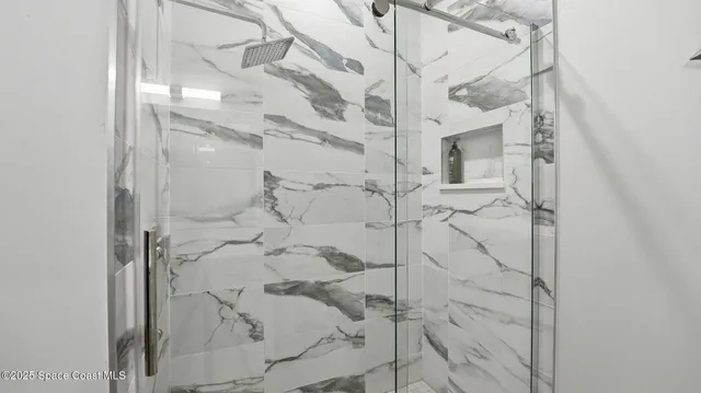 a bathroom with a shower