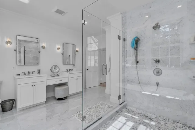 a white bath tub sitting next to a window