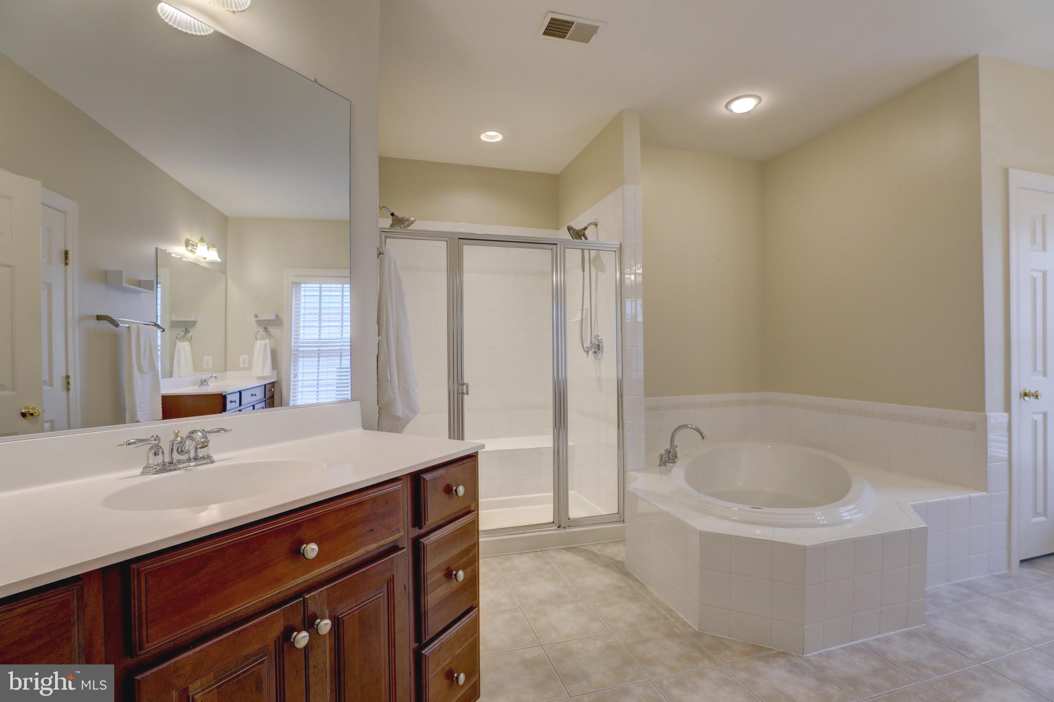9124 Back Drop Drive Perry Hall, MD 21128 - Photo 32 of 69 a bathroom with a bathtub shower sink double and mirror