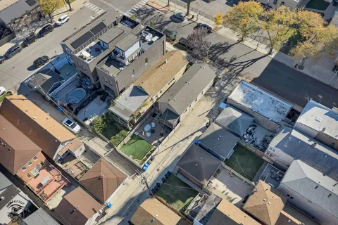 an aerial view of a house with a lot of residential house
