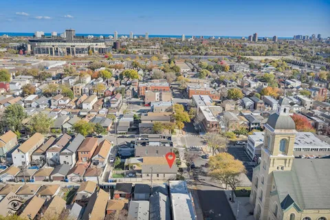 an aerial view of a city