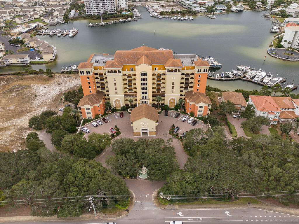 770 Harbor Boulevard, Unit 1D Destin, FL 32541 - Photo 53 of 59 an aerial view of ocean and residential houses with outdoor space