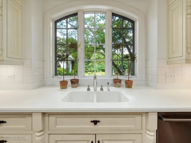 a sink with a window