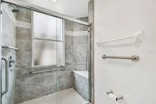 a bathroom with a shower