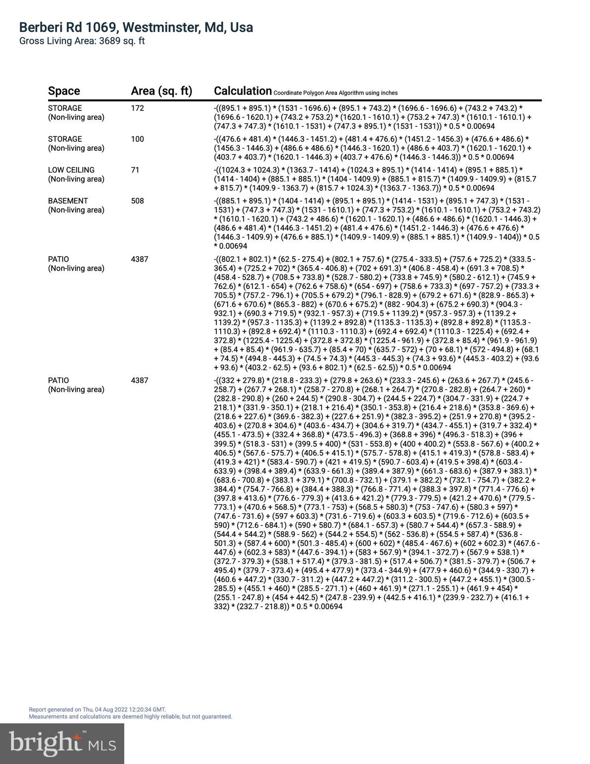 1069 Berberi Road Westminster, MD 21157 - Photo 92 of 92 GLA Floor Plan