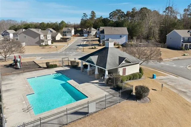 an aerial view of multiple house