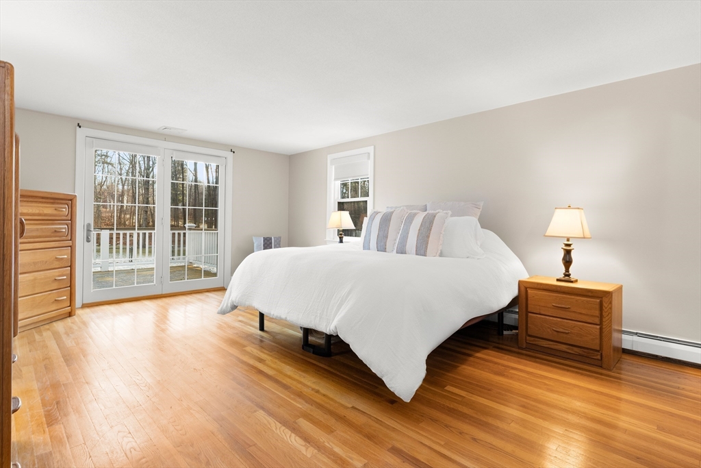 32 Alderbrook Drive Topsfield, MA 01983 - Photo 22 of 40 a spacious bedroom with a bed and wooden floor